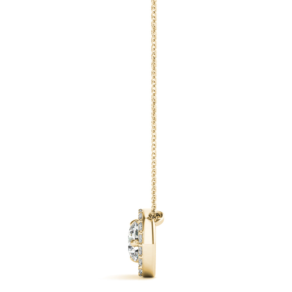 14K Yellow Gold Multi-Diamond Round Pendant