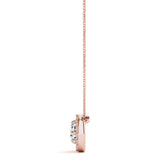 Rose Gold Round Diamond Cluster Pendant