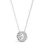 White Platinum Multi-Diamond Round Pendant