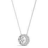 White Platinum Multi-Diamond Round Pendant