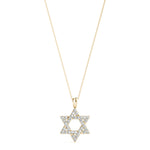 14K Yellow Gold Diamond Star of David Pendant