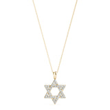 14K Yellow Gold Diamond Star of David Pendant