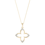 18K Yellow Gold Round Diamond Pendant
