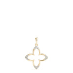 18K Yellow Gold Round Diamond Pendant