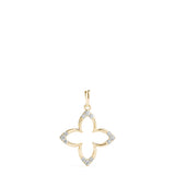 18K Yellow Gold Round Diamond Pendant