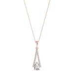 Rose Gold Lab Diamond Pear Pendant Necklace