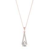 Rose Gold Lab Diamond Pear Pendant Necklace
