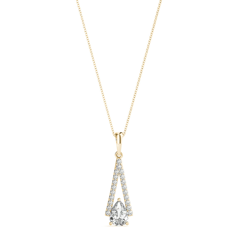 Yellow Gold Lab Diamond Pear Pendant 0.64-0.78 CT