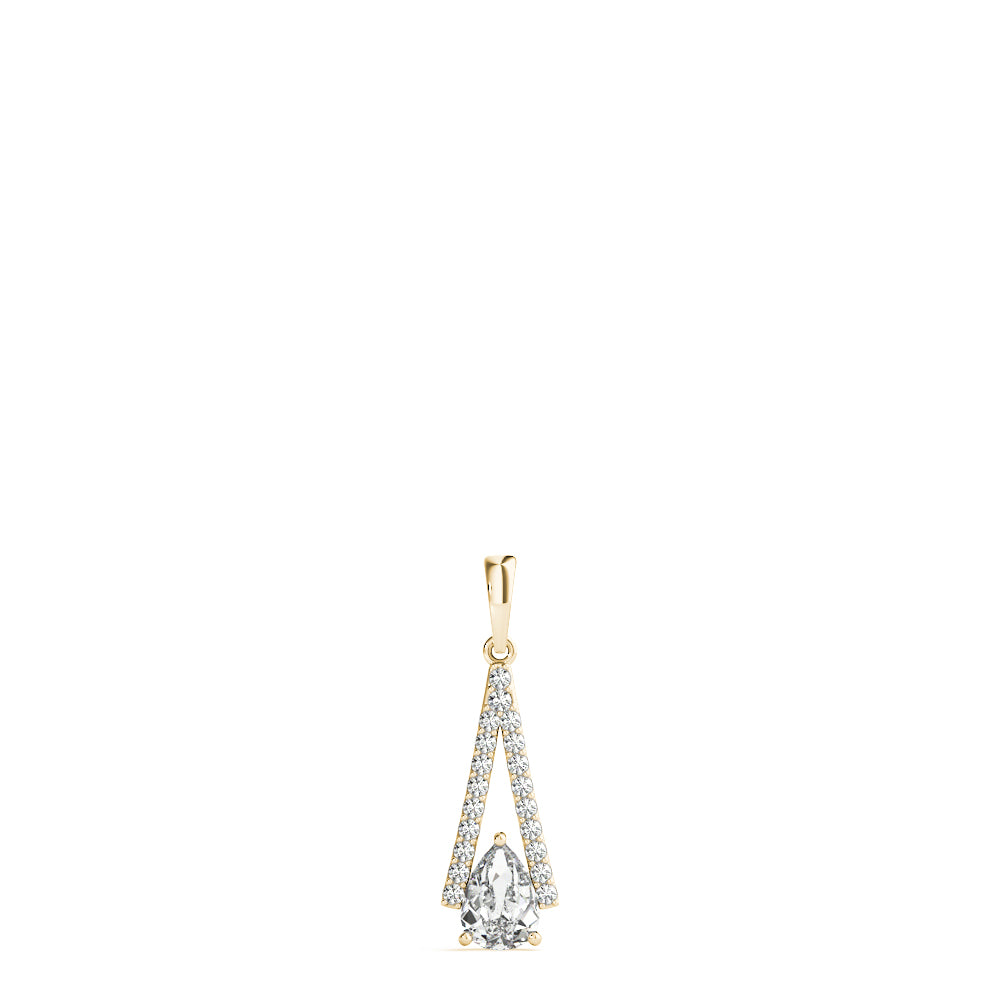 Yellow Gold Lab Diamond Pear Pendant 0.64-0.78 CT