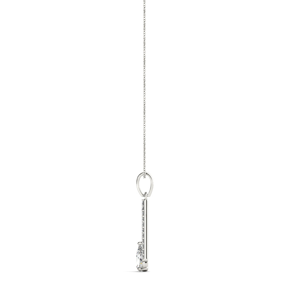 14K White Gold Lab Diamond Pear Pendant