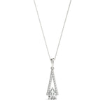 White Platinum Pear Diamond Pendant