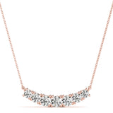Rose Gold Lab Diamond 7 Stone Bar Pendant