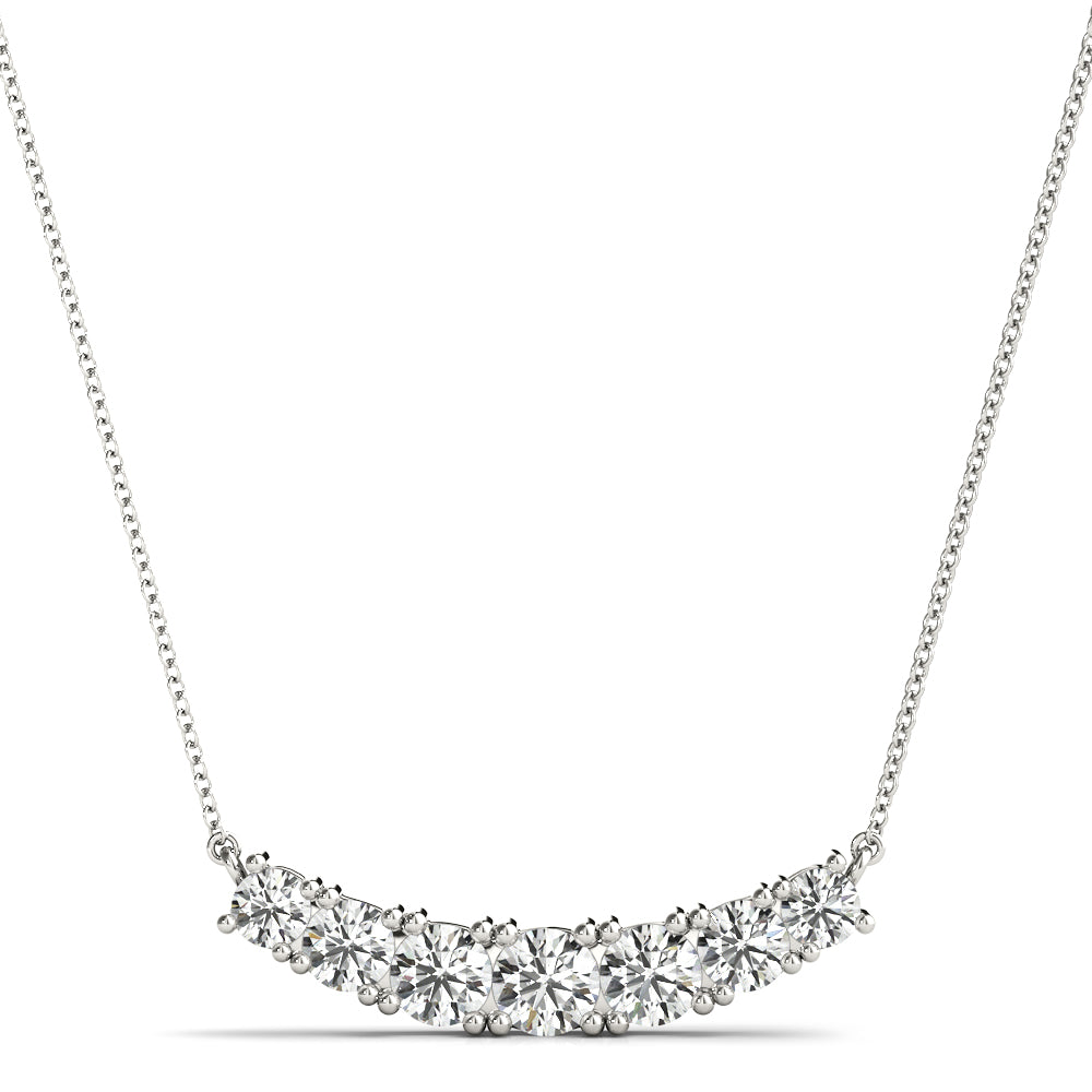 14K White Gold Multi-Diamond Pendant Necklace
