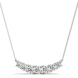 14K White Gold Multi-Diamond Pendant Necklace