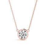 Rose Gold 1.0 CT Lab Diamond Solitaire Pendant