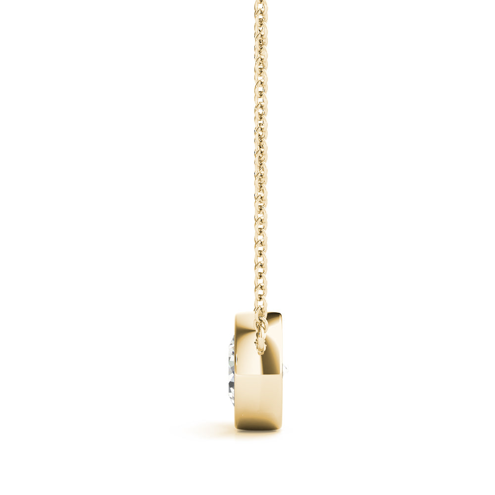 1 CT Lab Diamond 18K Yellow Gold Pendant
