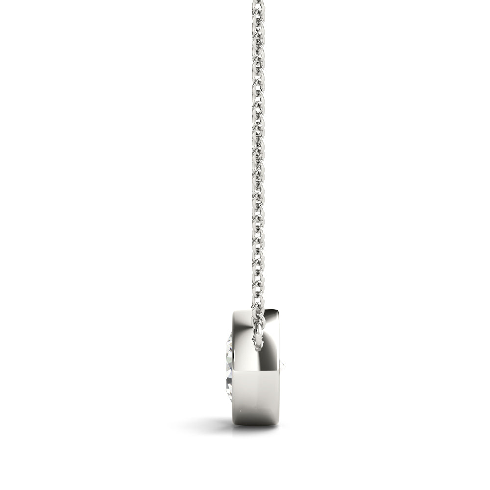 1 CT Lab Diamond 18K White Gold Solitaire Pendant