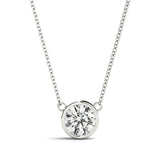 1.0 CT Lab Diamond Platinum Solitaire Pendant