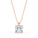 Rose Gold 1CT Lab Diamond Solitaire Pendant