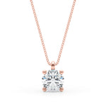 Rose Gold 1CT Lab Diamond Solitaire Pendant