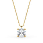 14K Yellow Gold Round Diamond Solitaire Pendant