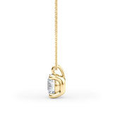14K Yellow Gold Round Diamond Solitaire Pendant