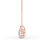 Rose Gold 1CT Lab Diamond Solitaire Pendant