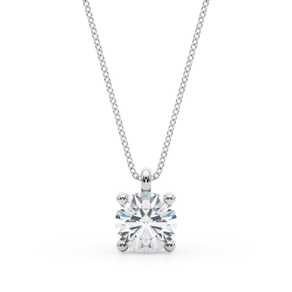 1 CT Lab Diamond Platinum Solitaire Pendant