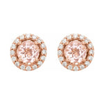 Round 4-Prong Halo-Style Earrings
