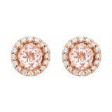 Round 4-Prong Halo-Style Earrings