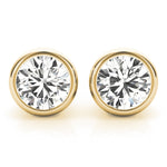 14K Yellow Gold Diamond Single Stone Stud Earrings