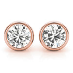 18K Rose Gold Lab Diamond Round Stud Earrings