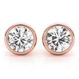 18K Rose Gold Lab Diamond Round Stud Earrings