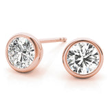 18K Rose Gold Lab Diamond Round Stud Earrings