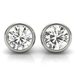 Platinum Lab Diamond Round Stud Earrings