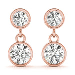 Rose Gold Lab Diamond Single Stone Stud Earrings
