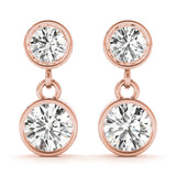 Rose Gold Lab Diamond Single Stone Stud Earrings