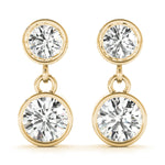 Lab Diamond 18K Yellow Gold Single Stone Earrings