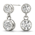 White Gold Lab Diamond Single Stone Earrings