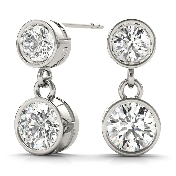 White Gold Lab Diamond Single Stone Earrings