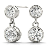 Platinum Lab Diamond Single Stone Stud Earrings