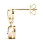 14K Yellow Gold Lab Diamond Solitaire Earring Pair