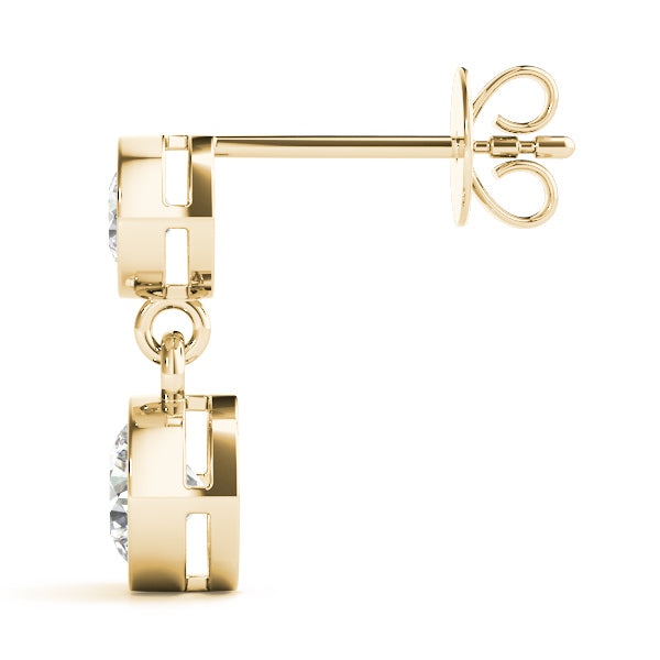Lab Diamond 18K Yellow Gold Single Stone Earrings