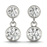 Platinum Lab Diamond Single Stone Stud Earrings