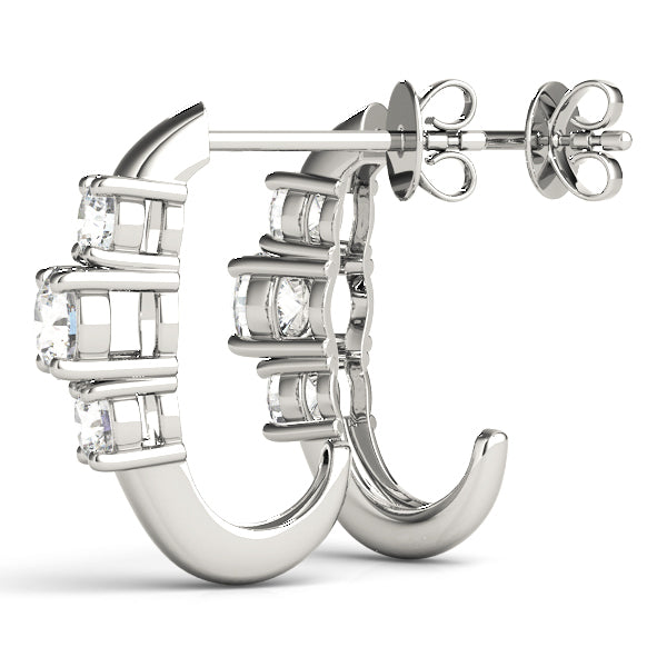 Platinum 1.0 CTW Lab Diamond 3-Stone Earrings