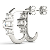 14K White Gold Round Lab Diamond Earrings