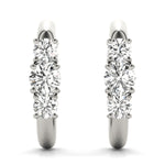 Platinum 1.0 CTW Lab Diamond 3-Stone Earrings