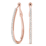 18K Rose Gold Lab Diamond Hoop Earrings