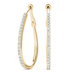 18K Yellow Gold Lab Diamond Hoop Earrings