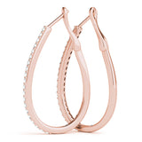14K Rose Gold Lab Diamond Hoop Earrings